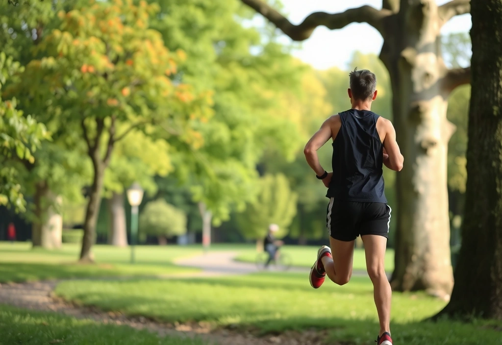 Persona corriendo al aire libre en un parque