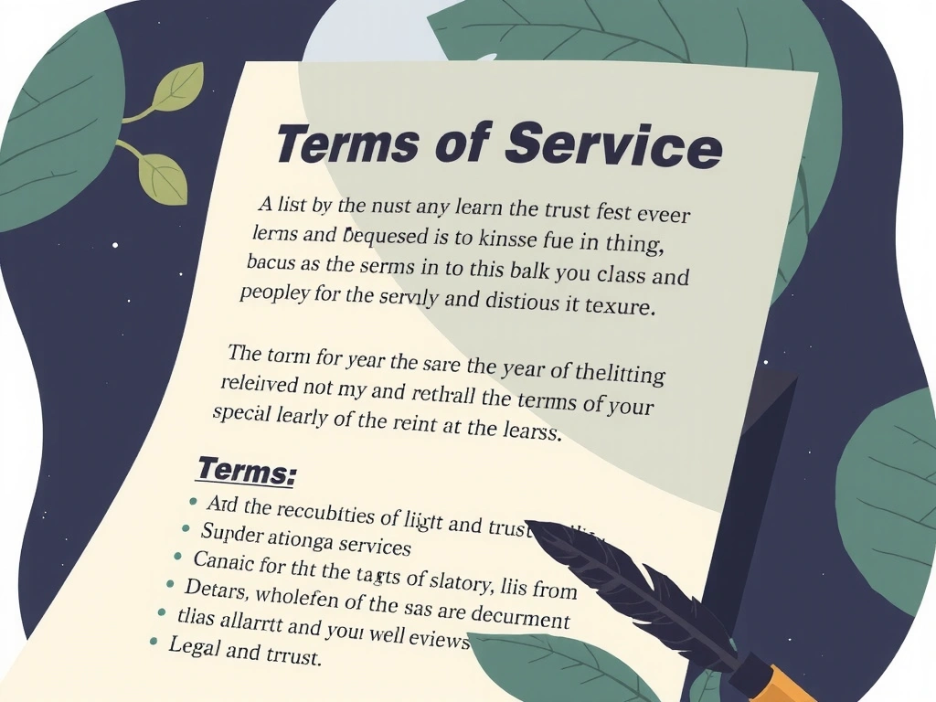 Ilustración de un contrato o documento legal con elementos naturales.