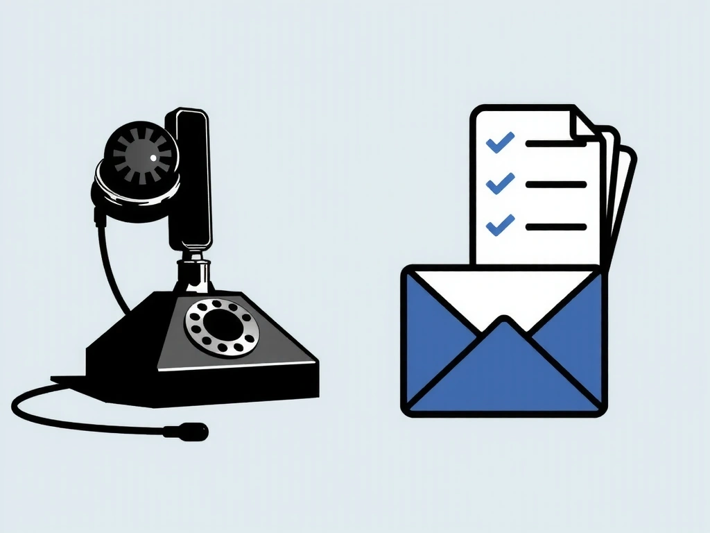 Imagen de un teléfono antiguo y un sobre, representando métodos de contacto.